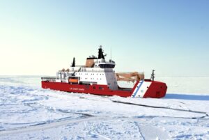 Bollinger‘s graphic representation of the U.S. Coast Guard’s newly announced incoming medium-class Arctic Security Cutter icebreaker, based on Seaspan and Aker’s design for the Canadian Coast Guard’s new Multi-Purpose Icebreakers. (Image: Bollinger)