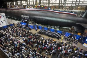 Christening ceremony in Oct. 2018 for the SSN 791 Delaware Virginia-class submarine. (Photo: HII)