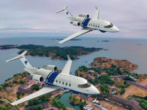 Artist’s rendition of two Sierra Nevada Corporation RAPCON-X jets for the Finnish Border Guard. (Image: Finnish Border Guard)